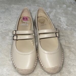 Vince Camuto Cream Double Strap Dress Shoes